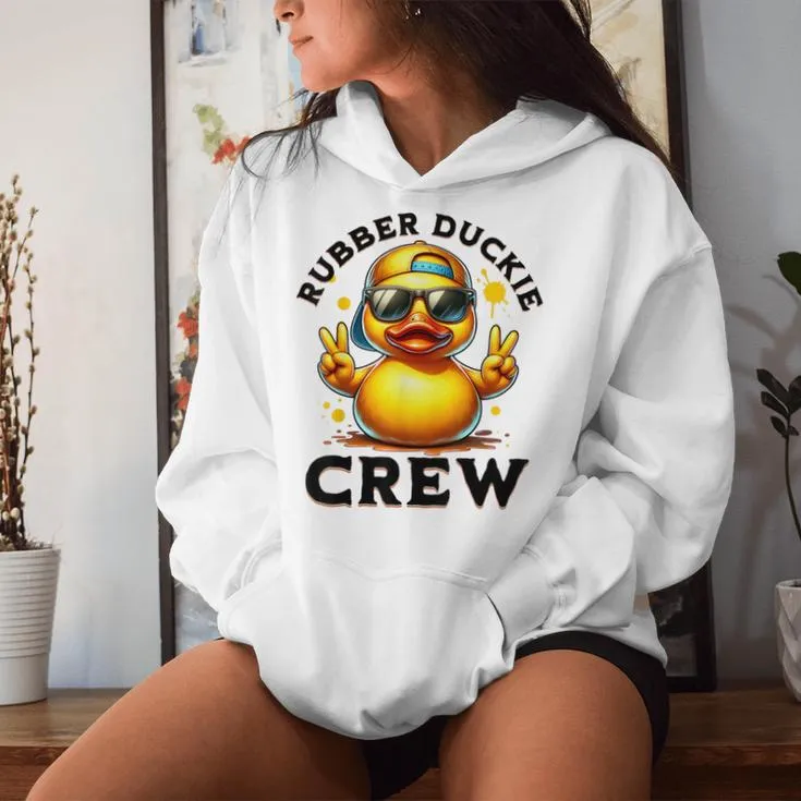 Cool Retro Yellow Rubber Duck In 70S 80S Duck Cruise Women Hoodie