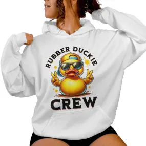 Cool Retro Yellow Rubber Duck In 70S 80S Duck Cruise Women Hoodie