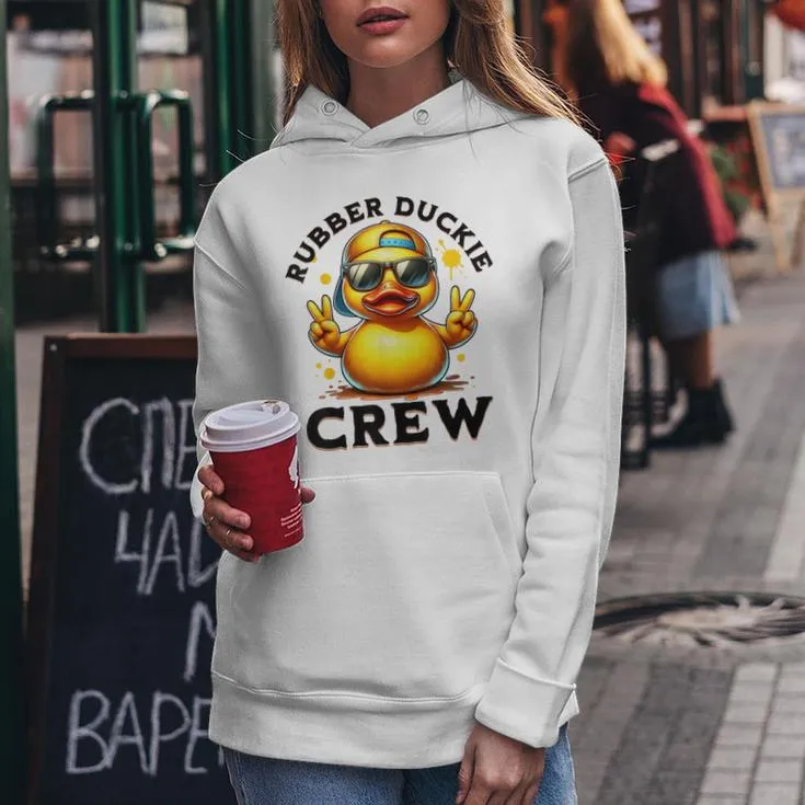 Cool Retro Yellow Rubber Duck In 70S 80S Duck Cruise Women Hoodie