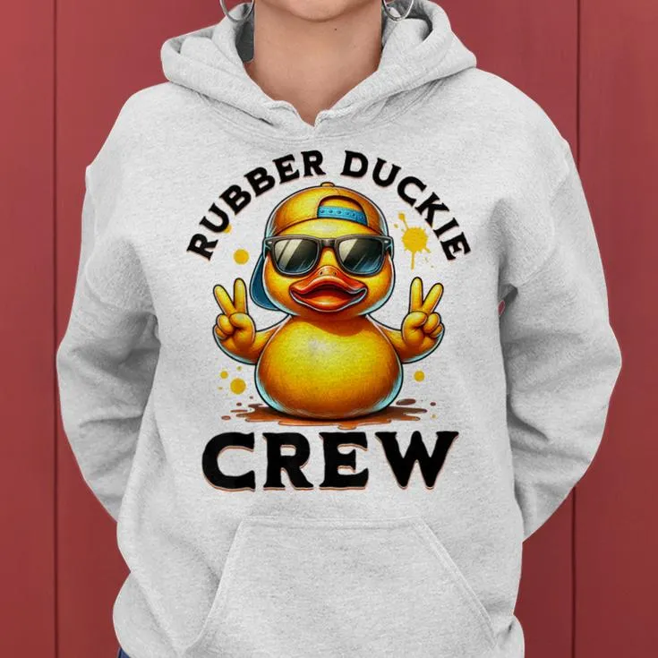 Cool Retro Yellow Rubber Duck In 70S 80S Duck Cruise Women Hoodie