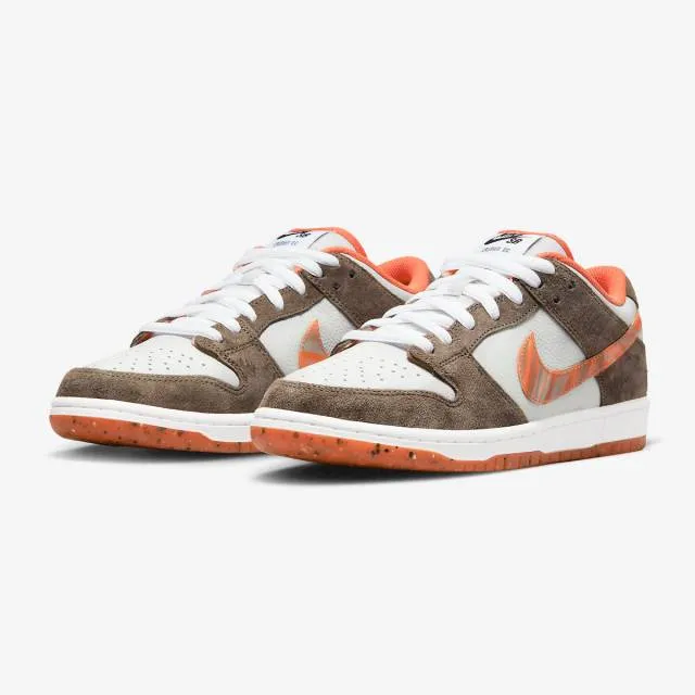 Crushed d.c. x nike dunk low sb ( brown/ white/ orange) men us 8-13 dh7782-001