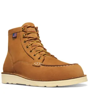 Danner Men's Wheat Brown 6" Bull Run Nutbuck Work Boot - Moc Toe