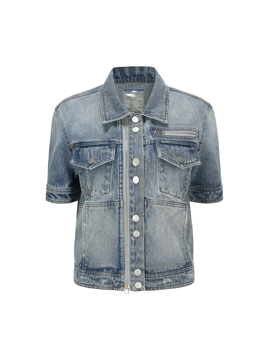 Denim Short-sleeved Jacket