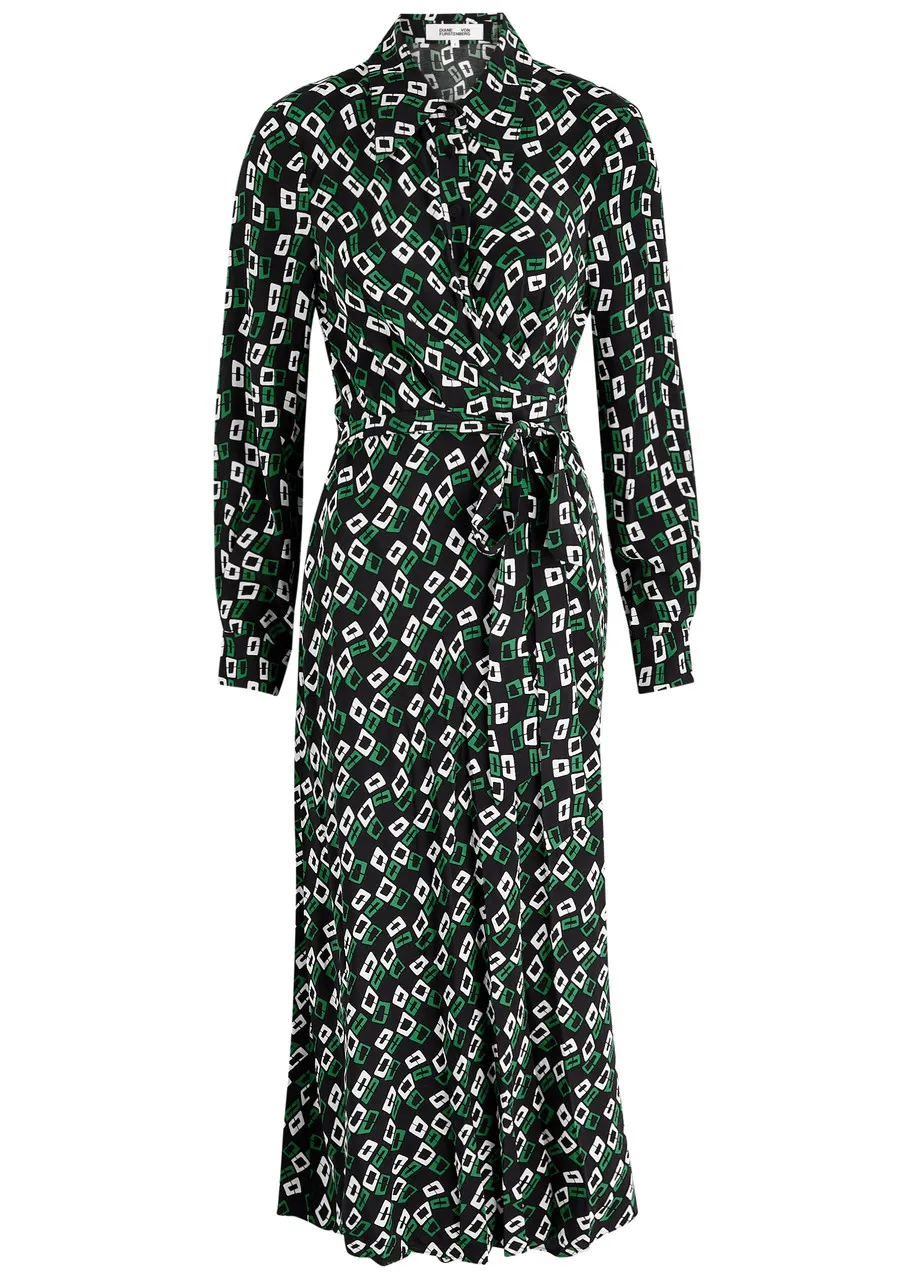 DIANE VON FURSTENBERG Tori printed midi wrap dress  -                         -                     -                