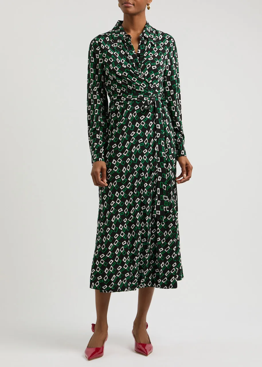 DIANE VON FURSTENBERG Tori printed midi wrap dress  -                         -                     -                