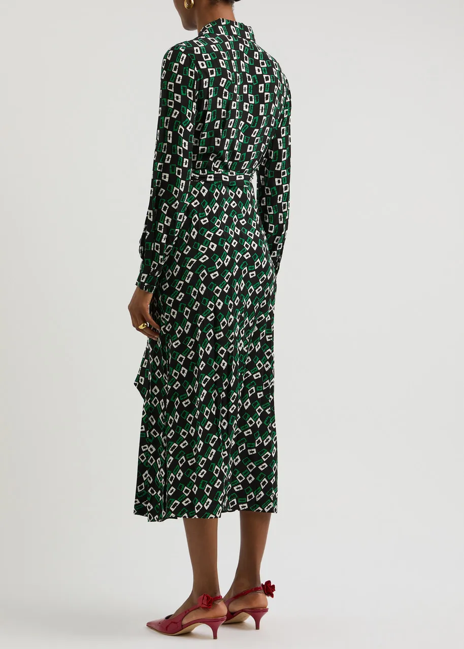 DIANE VON FURSTENBERG Tori printed midi wrap dress  -                         -                     -                