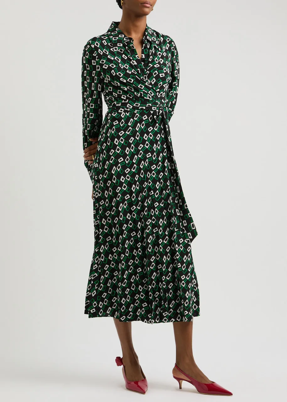 DIANE VON FURSTENBERG Tori printed midi wrap dress  -                         -                     -                