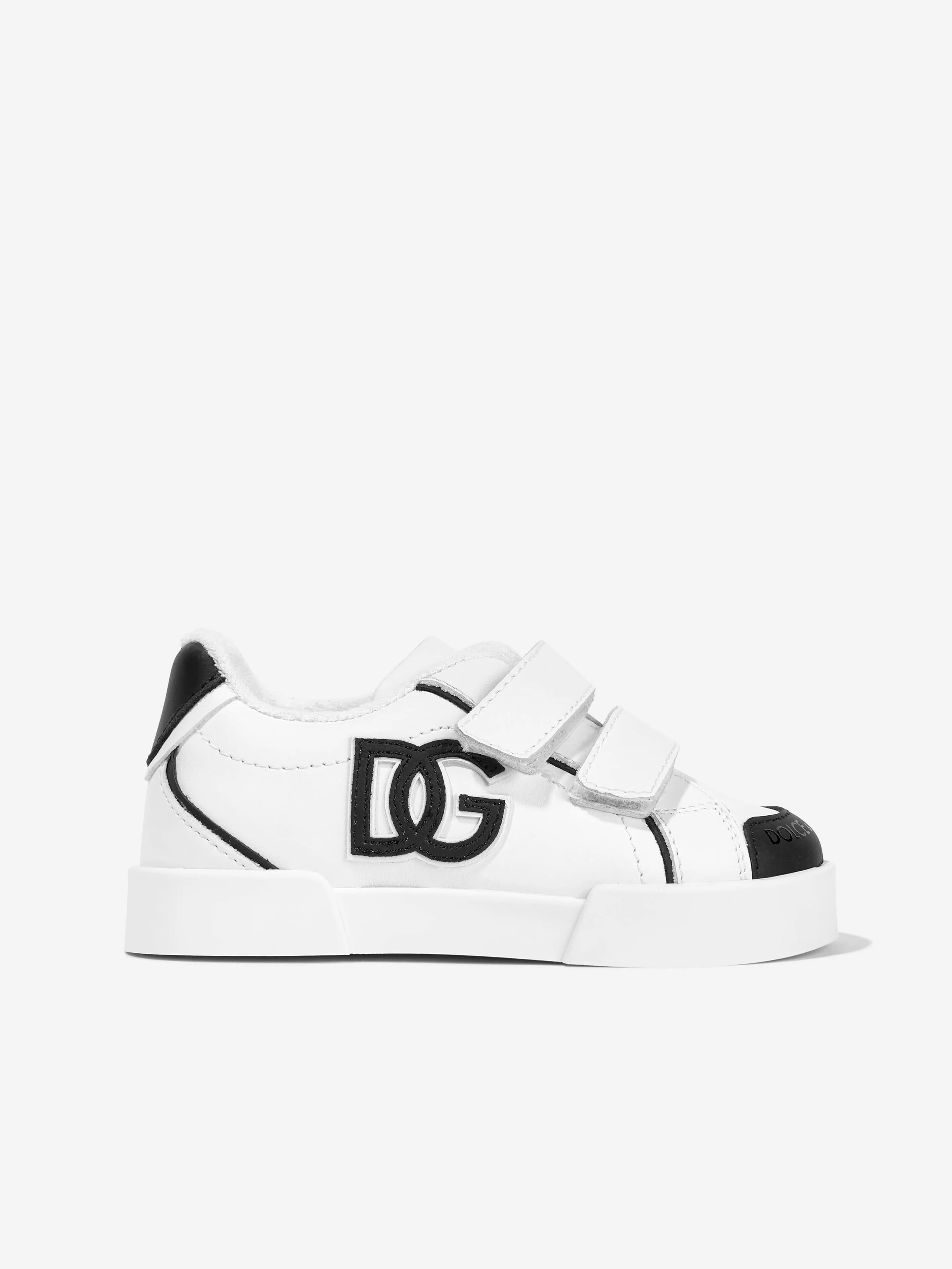 Dolce & Gabbana Kids Leather Portofino Trainers in White