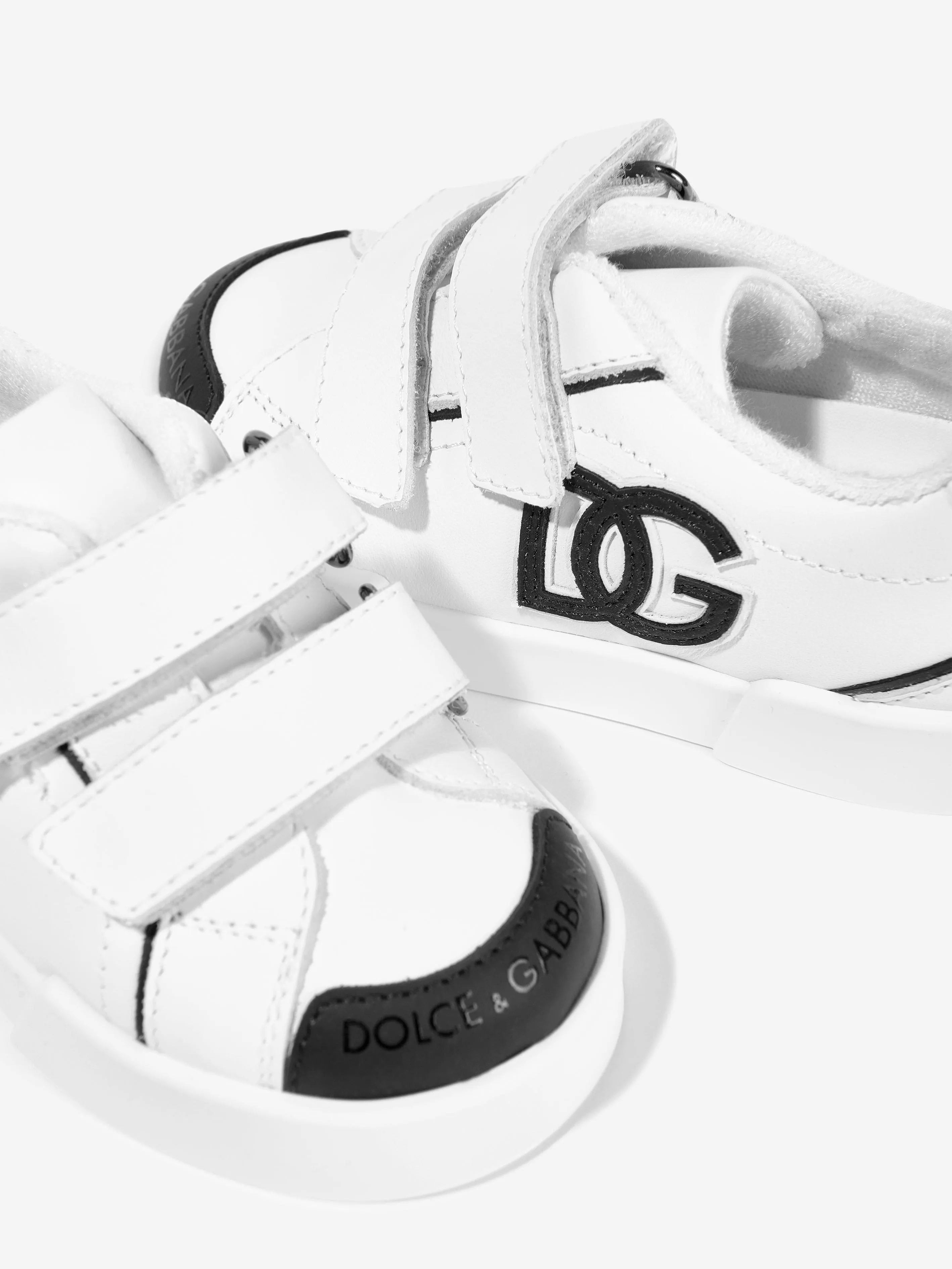 Dolce & Gabbana Kids Leather Portofino Trainers in White