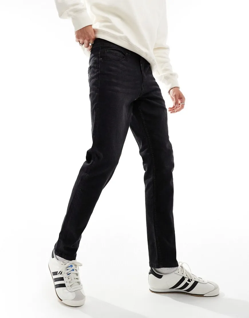 Don't Think Twice DTT stretch slim fit jeans in washed black