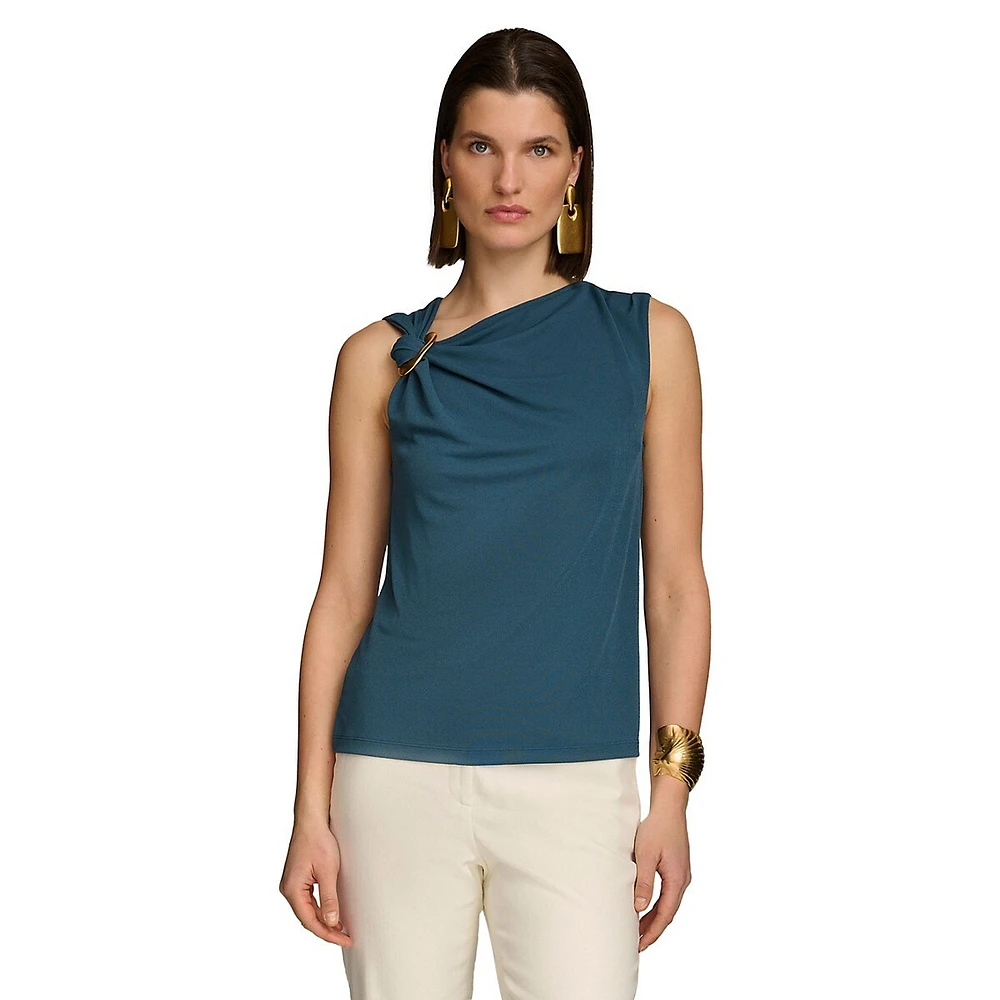 Donna Karan Ornamented-Strap Sleeveless Top