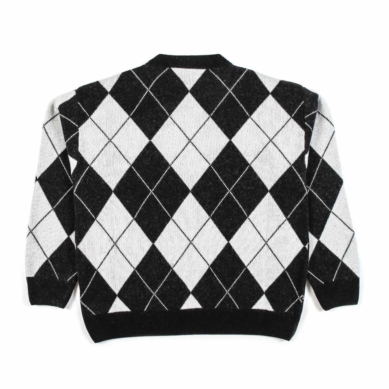 Douuod Black And Light Gray Rhombus Pullover For Girls