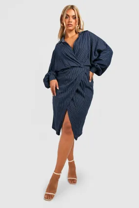 Dresses | Plus Stripe Midi Wrap Shirt Dress | boohoo