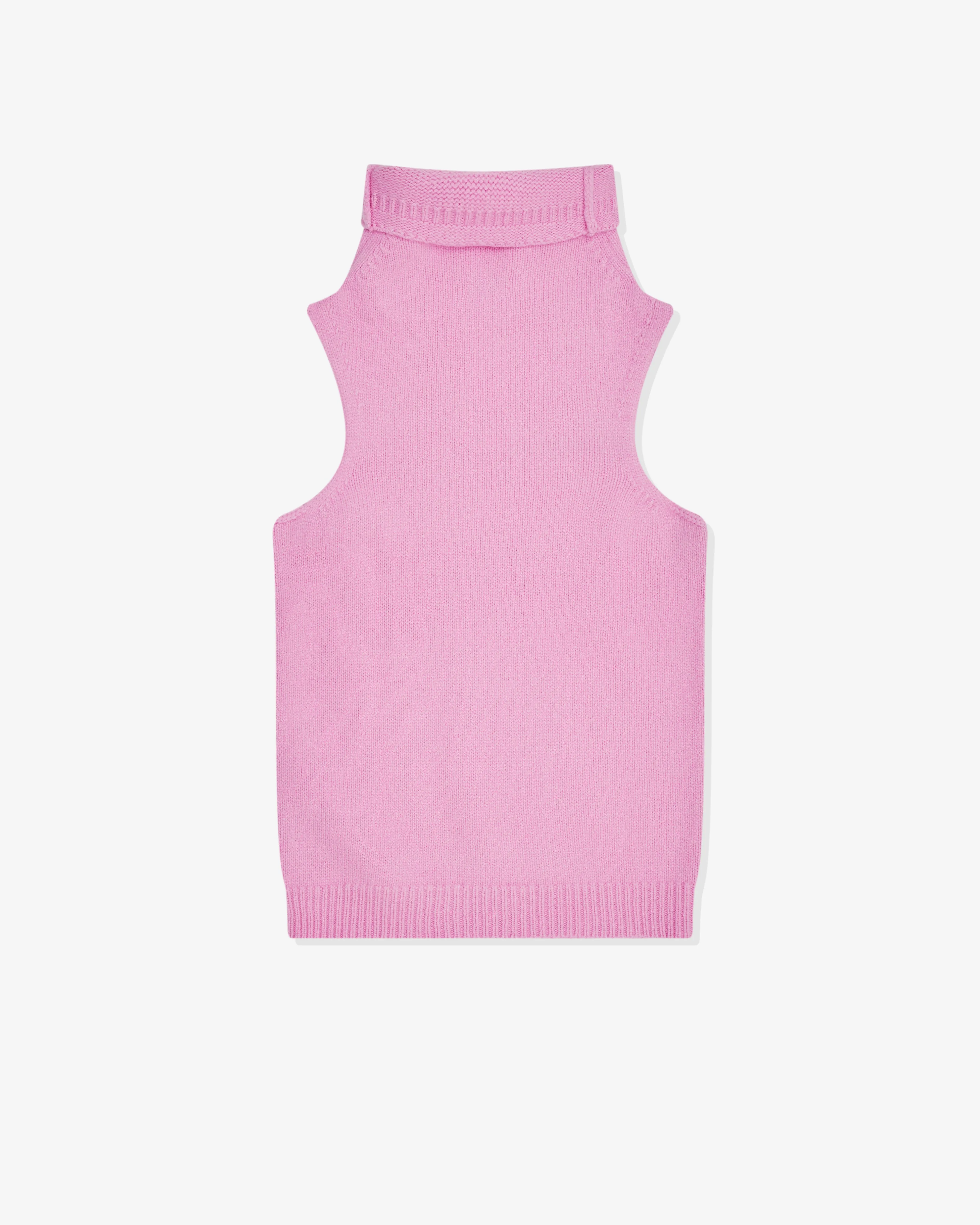 Dries Van Noten Women's Funnel Neck Sleeveless Top  Pink