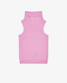 Dries Van Noten Women's Funnel Neck Sleeveless Top  Pink