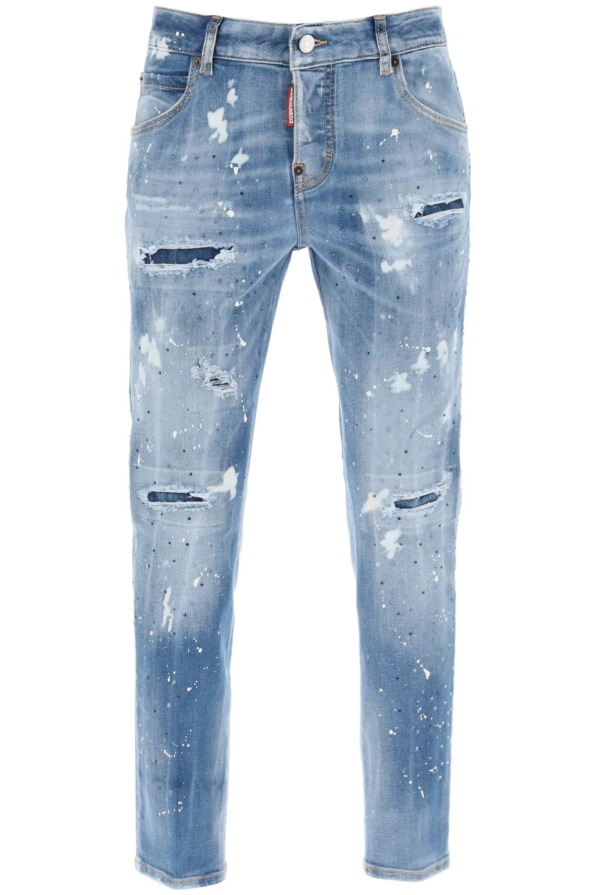 DSQUARED2 Cool Girl Medium Ice Spots Wash Denim Jeans for Women - SS24