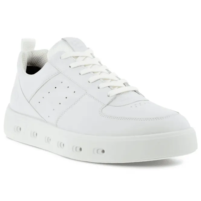 Ecco  Mens Street 720 White Lace-Up Leather Trainers 520814-01007