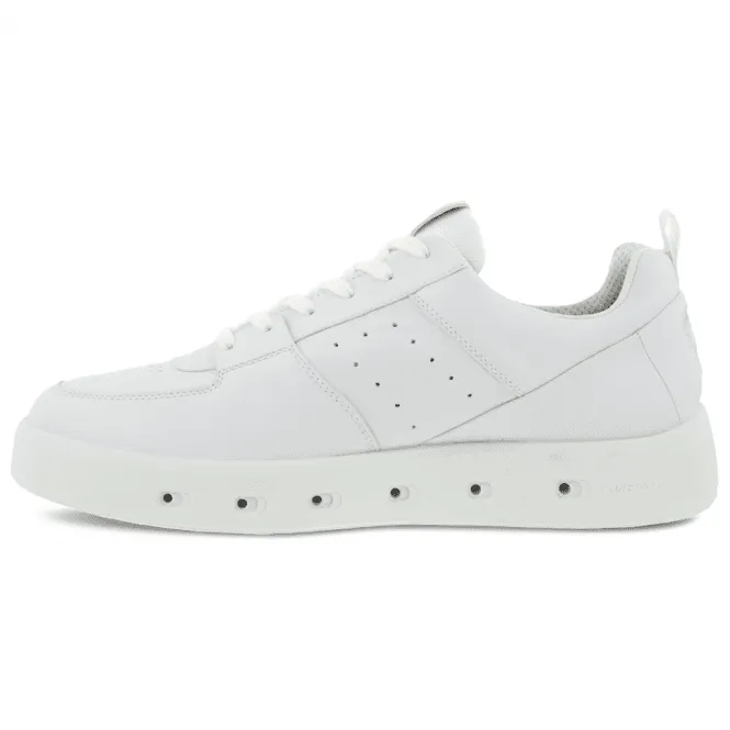 Ecco  Mens Street 720 White Lace-Up Leather Trainers 520814-01007