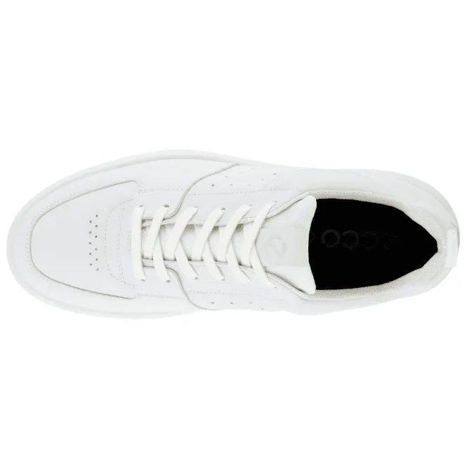 Ecco  Mens Street 720 White Lace-Up Leather Trainers 520814-01007