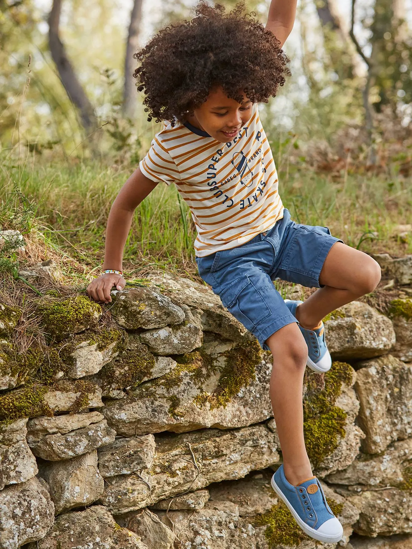 Elasticated Canvas Trainers for Boys - blue