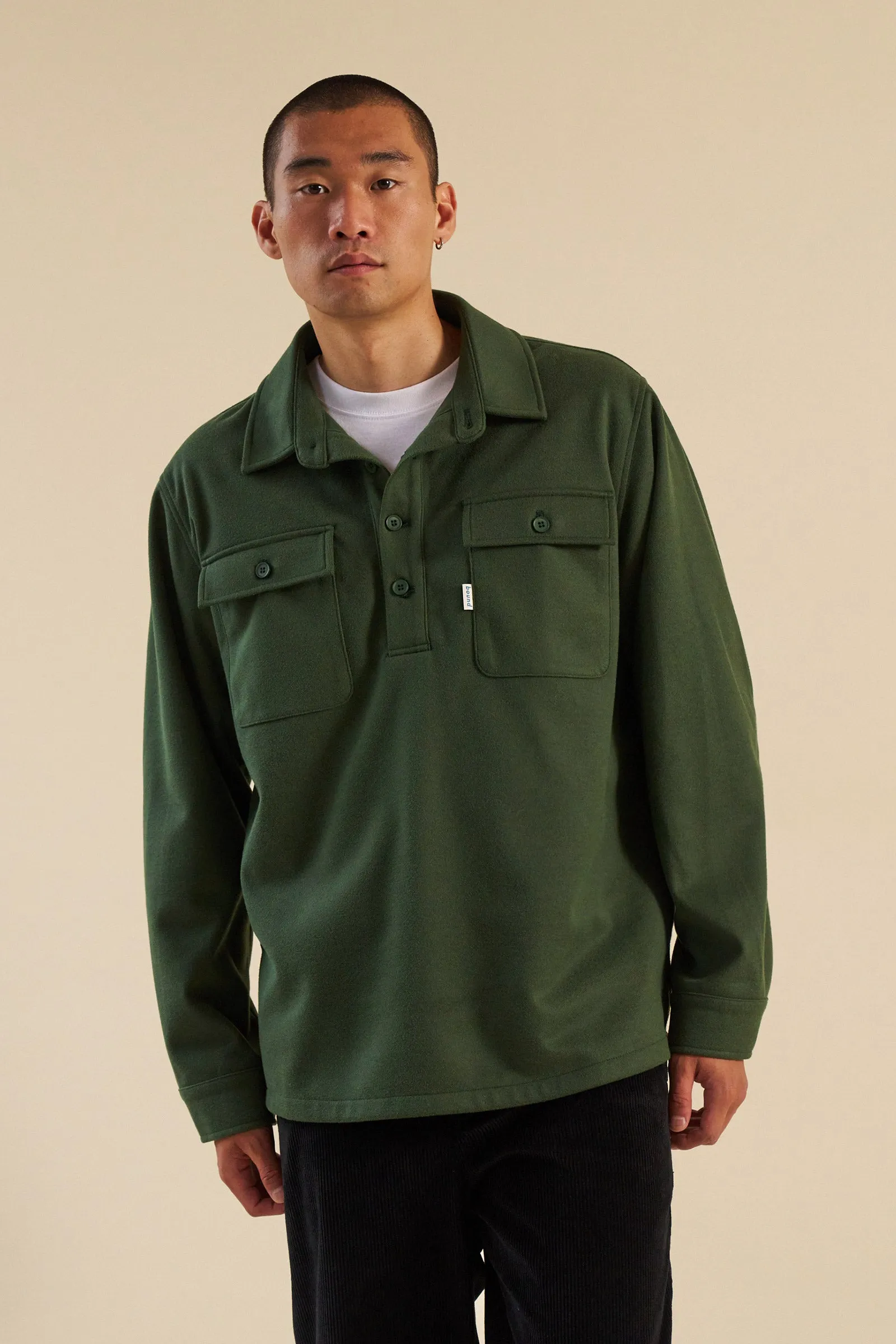 FOREST GREEN WORK PULLOVER