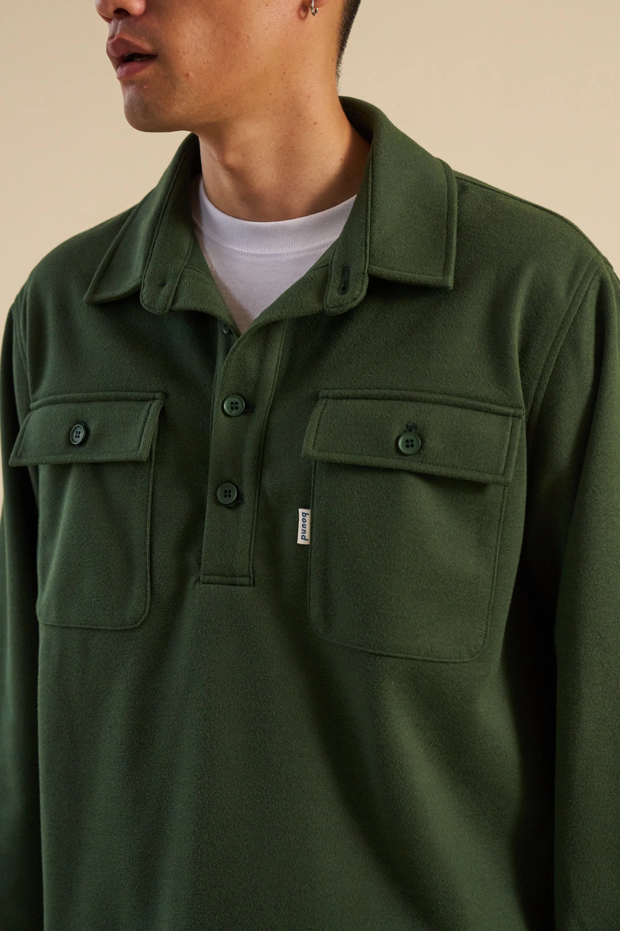 FOREST GREEN WORK PULLOVER