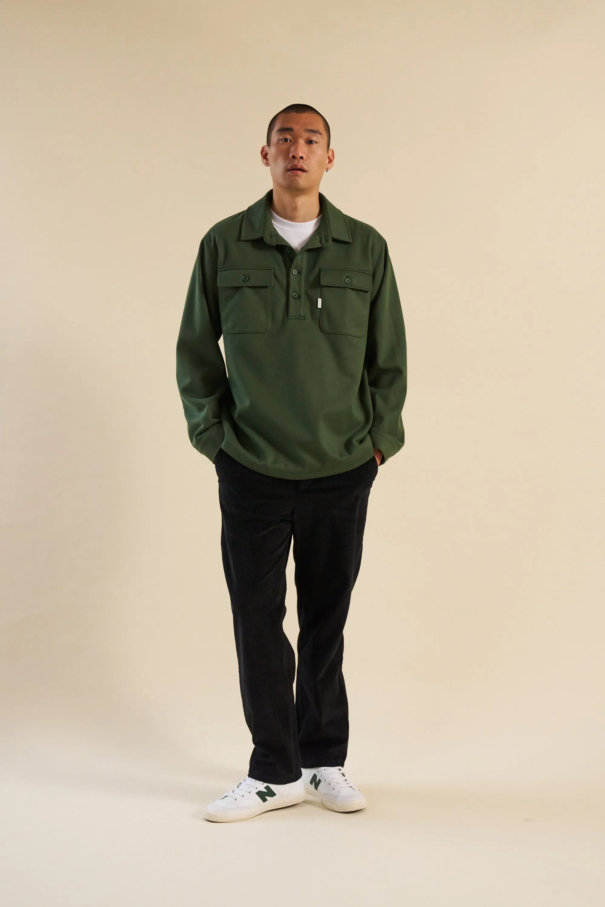 FOREST GREEN WORK PULLOVER