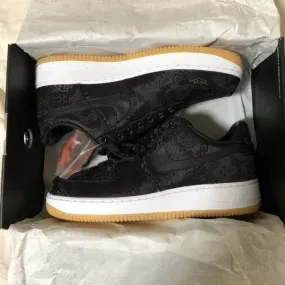 Fragment x clot x nike air force 1 low black silk