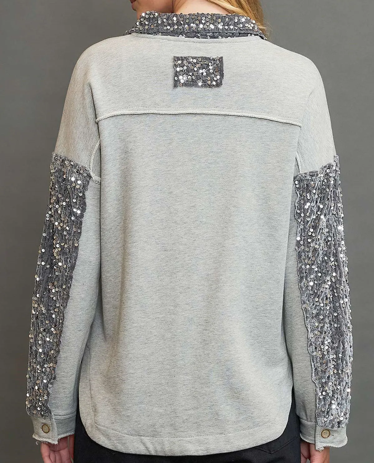 French Terry Jacket with Sequins