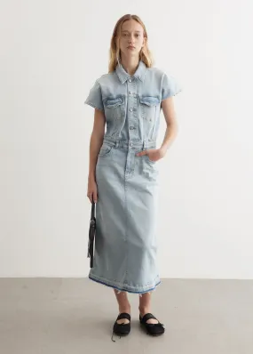 Ganni -  Tint Denim Midi Dress - Dress