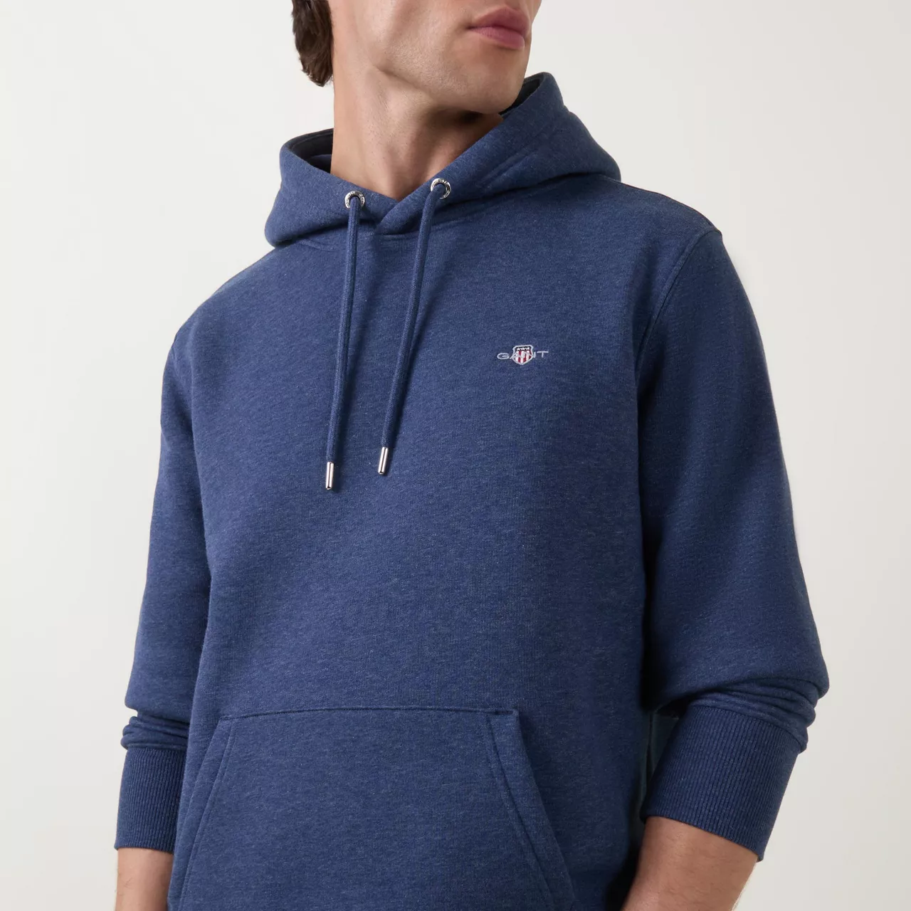 GANT Shield Logo Drawstring Hoodie - Dark Blue