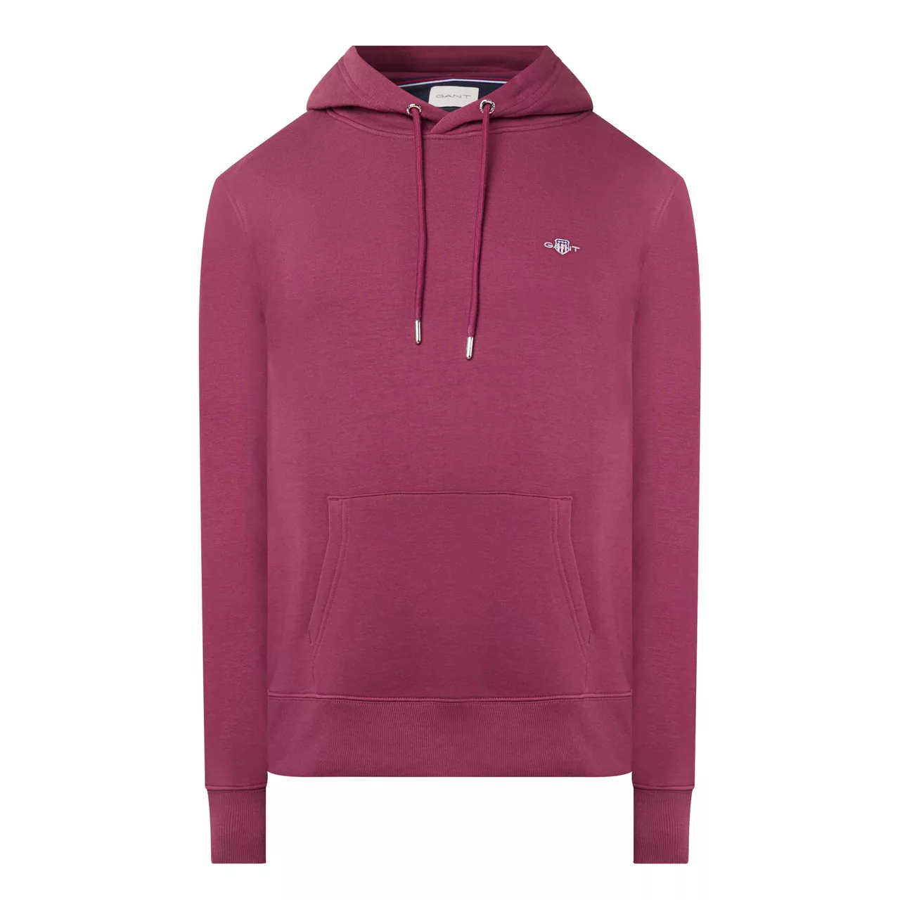 GANT Shield Logo Drawstring Hoodie - Wine