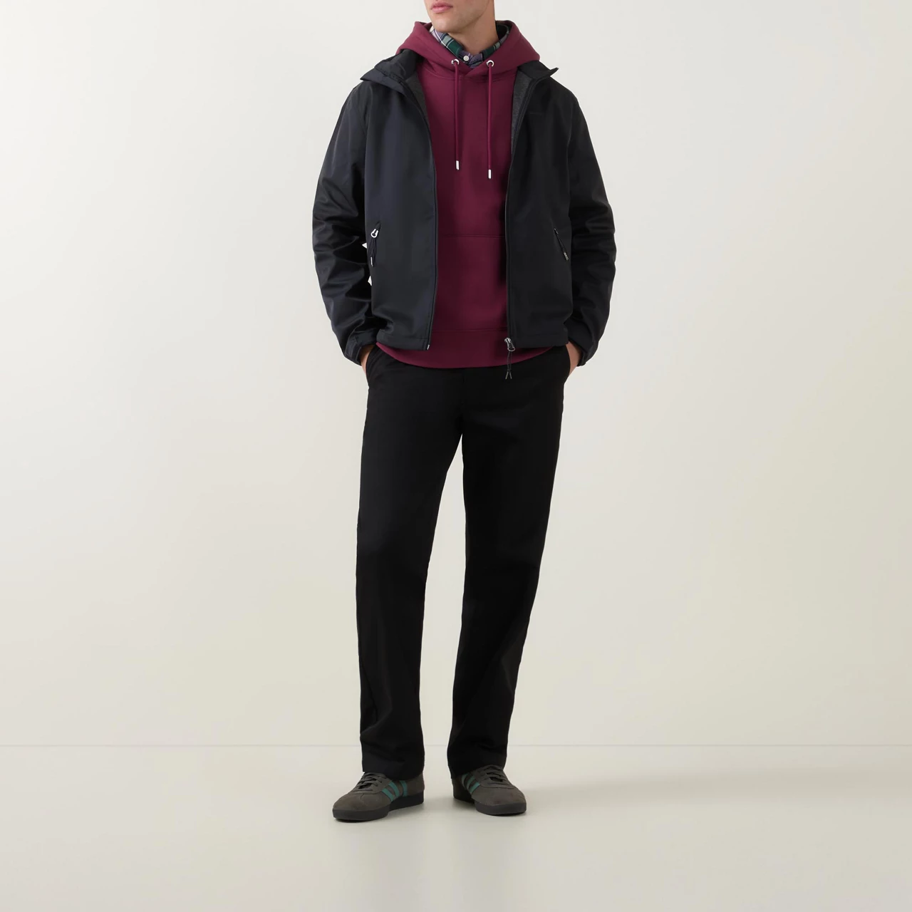 GANT Shield Logo Drawstring Hoodie - Wine