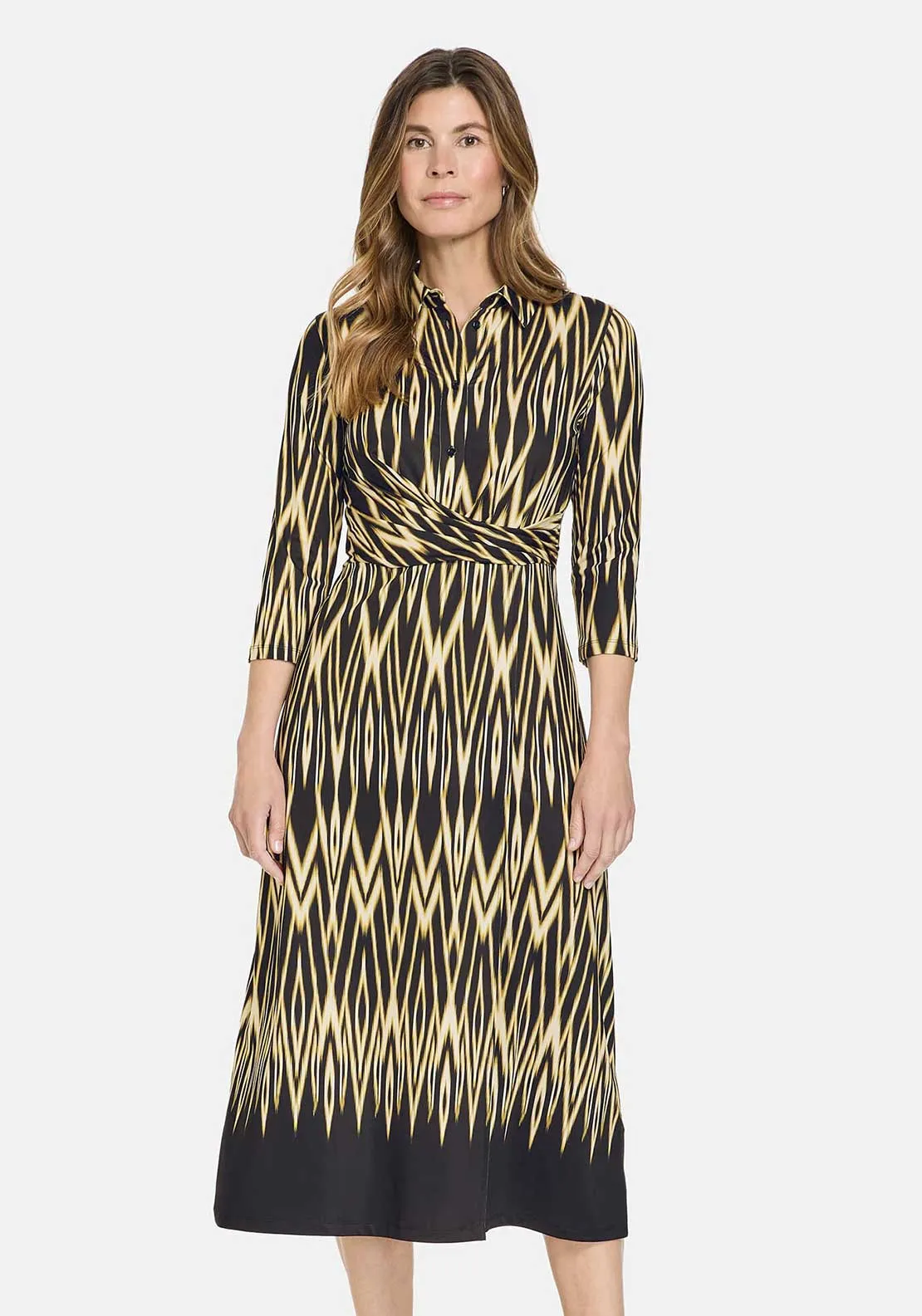 Gerry Weber Jersey Wrap Midi Dress, Black