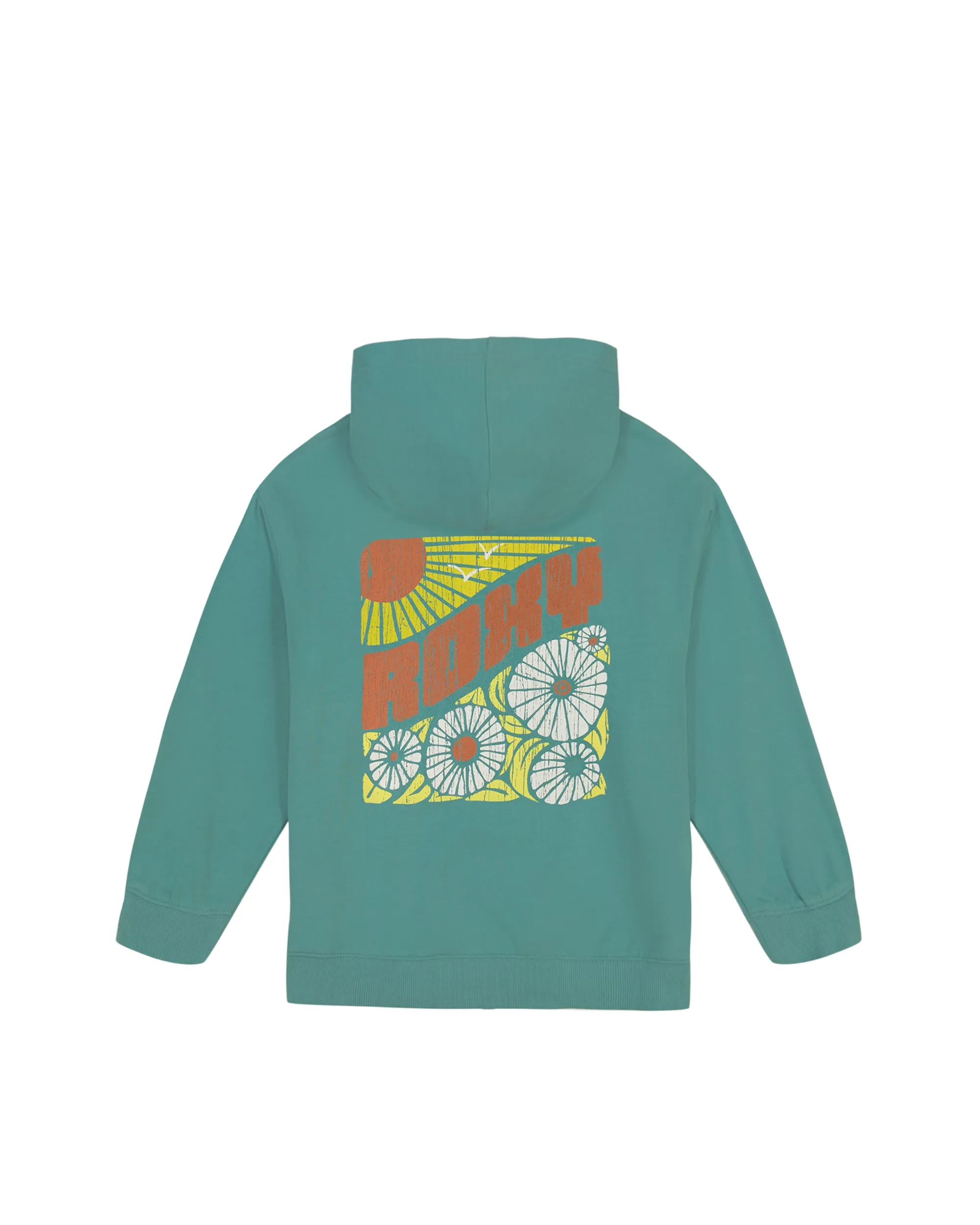 Girls 2-7 Block Floral Oversized Hoodie - Mineral Blue