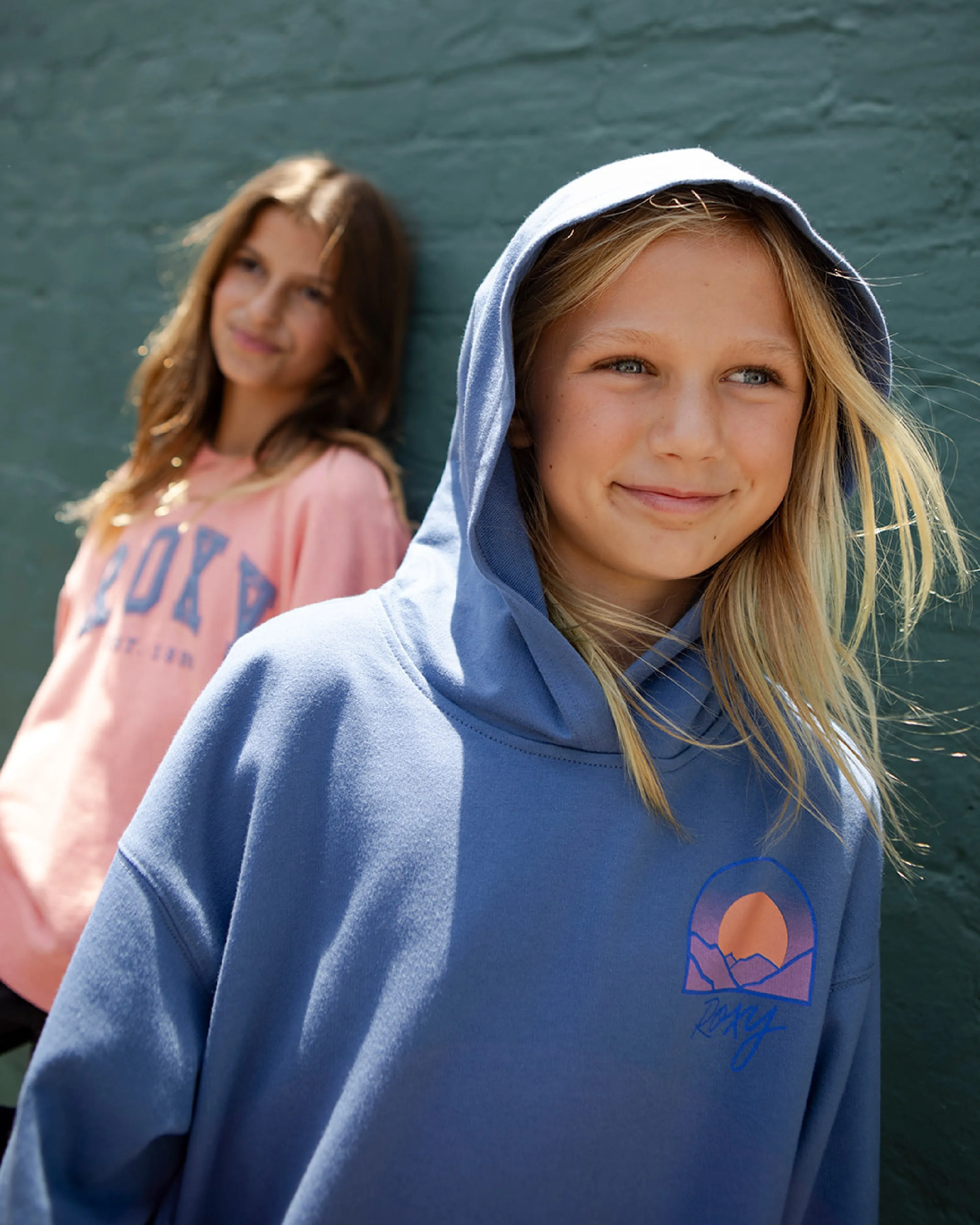 Girls 7-16 Mountain Scenic Oversized Hoodie - Coastal Fjord