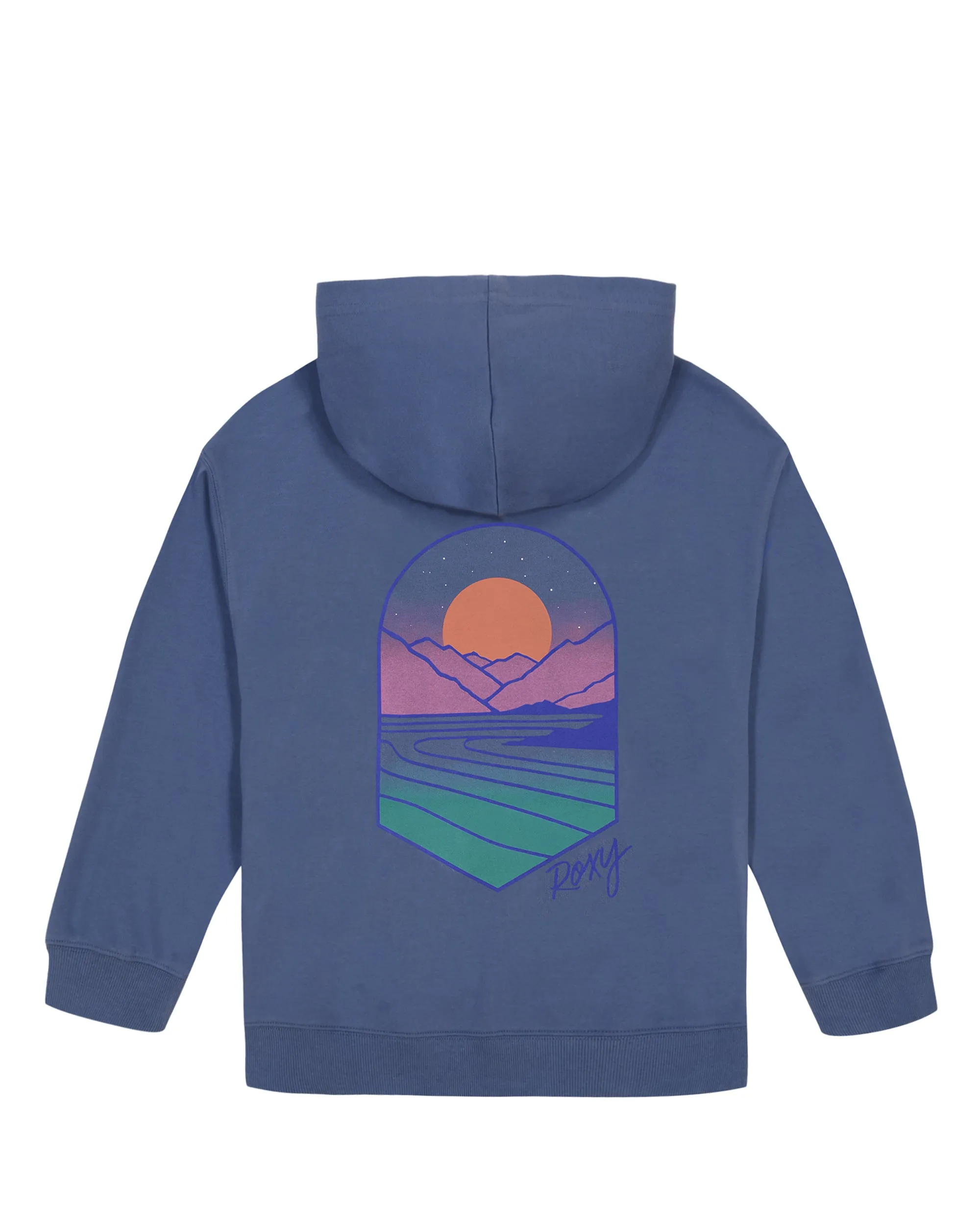 Girls 7-16 Mountain Scenic Oversized Hoodie - Coastal Fjord