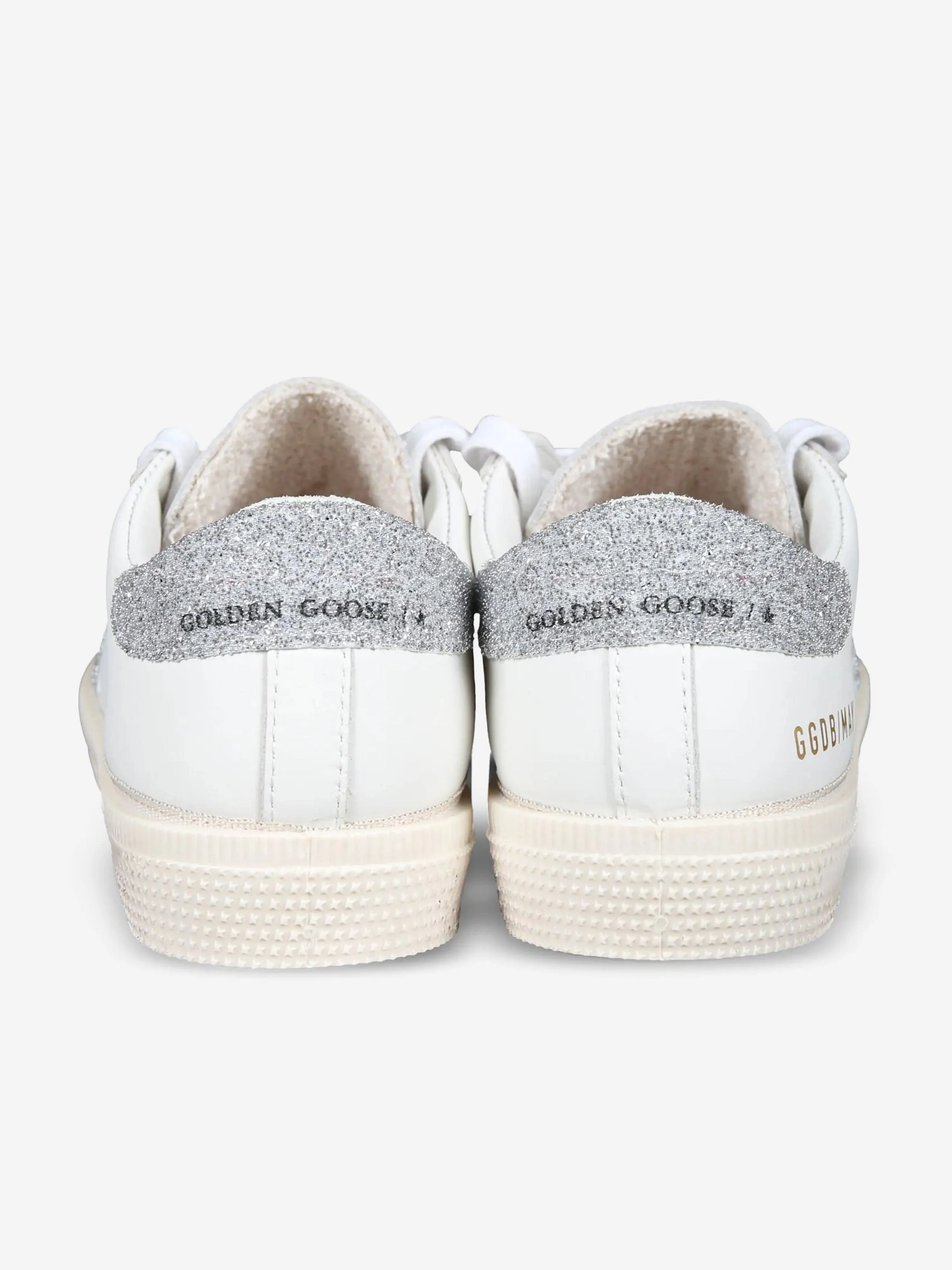 Girls Leather Crystal Star May Trainers in White