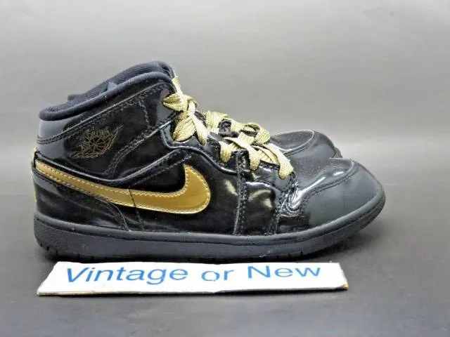 Girls nike air jordan i 1 phat black metallic gold ps 2011 sz 2.5y