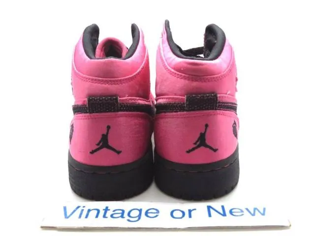 Girls nike air jordan i 1 phat valentine's spark pink black gs 2011 sz 6.5y