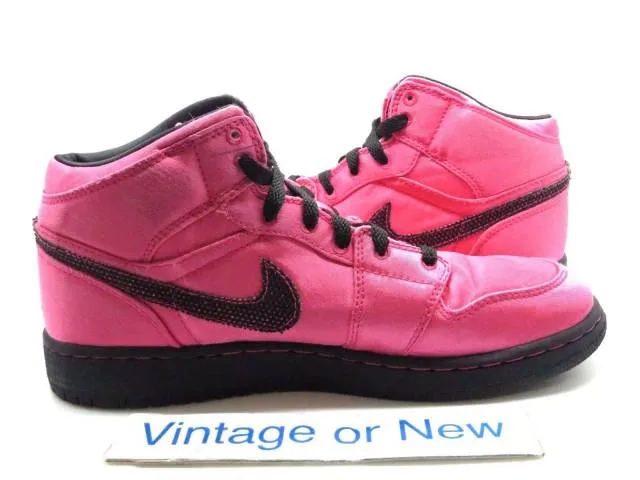 Girls nike air jordan i 1 phat valentine's spark pink black gs 2011 sz 6.5y