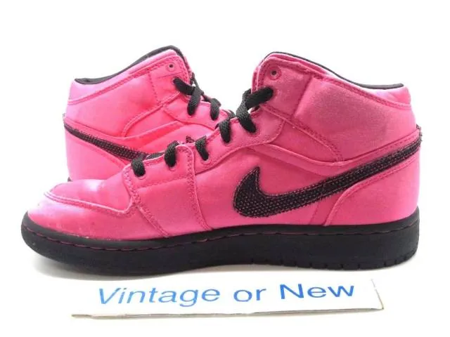 Girls nike air jordan i 1 phat valentine's spark pink black gs 2011 sz 6.5y