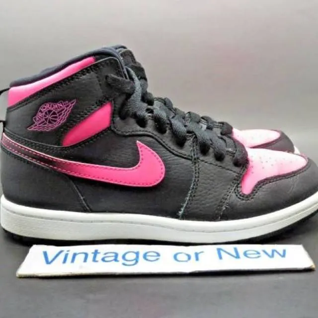 Girls nike air jordan i 1 retro high black hyper pink white gp 2017 sz 2y