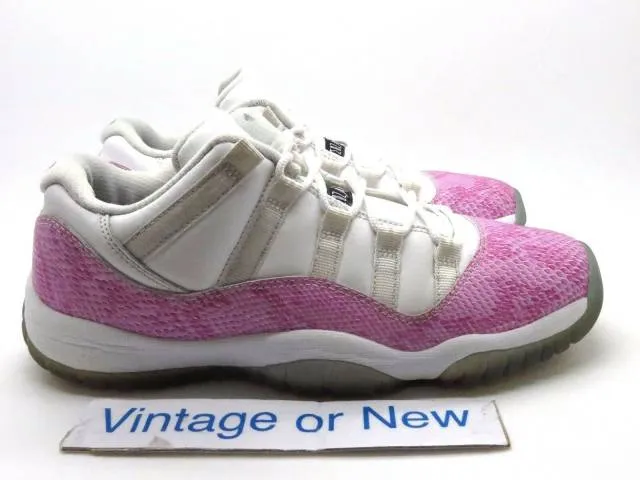 Girls nike air jordan xi 11 low pink snakeskin retro gs 2013 sz 7y