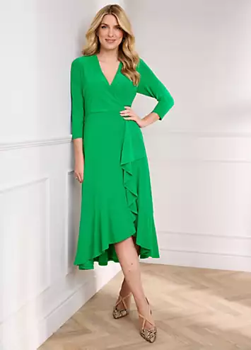 Green Frill Detail Wrap Dress by Kaleidoscope | Look Again