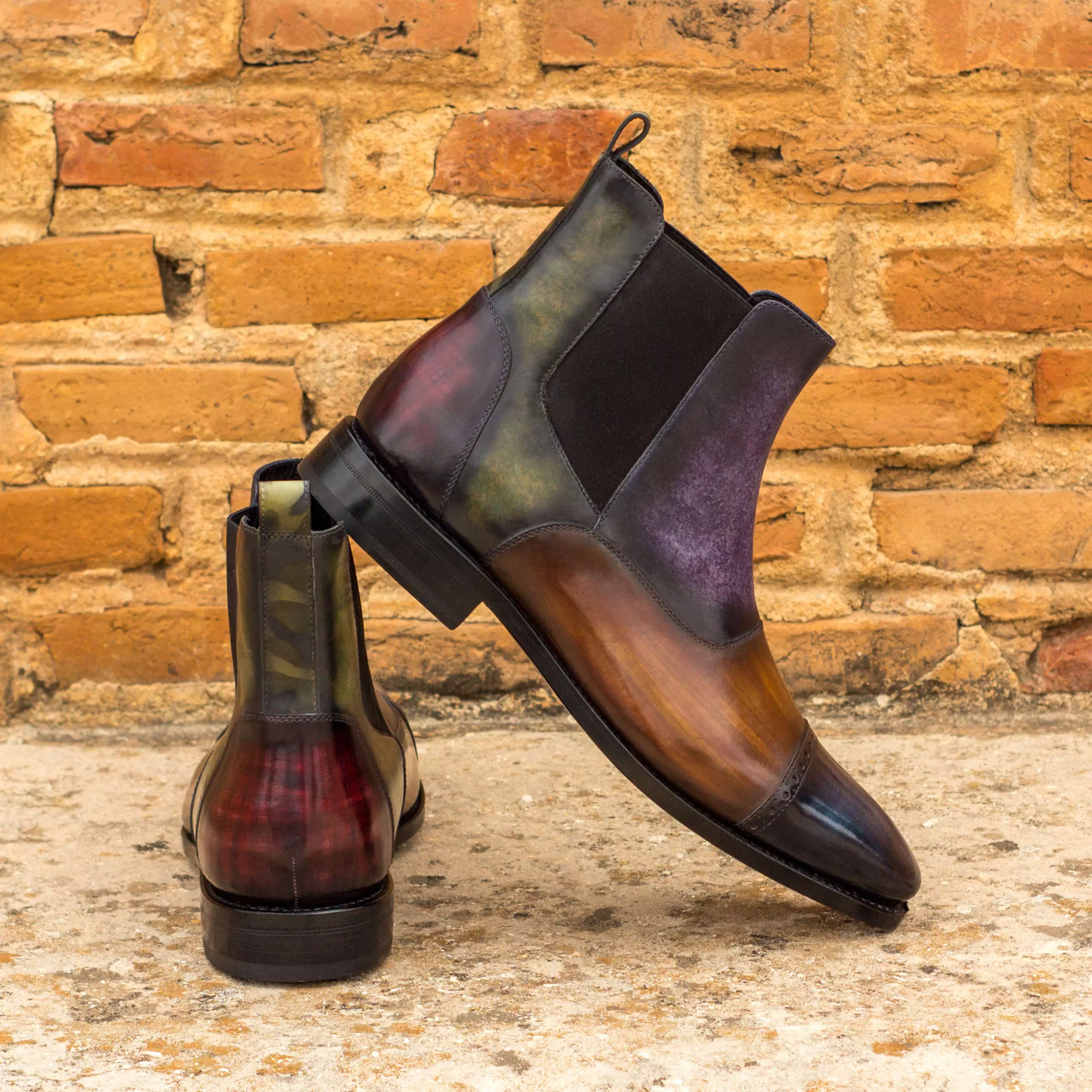 --Hand Made Patina Chelsea Multi Boot-