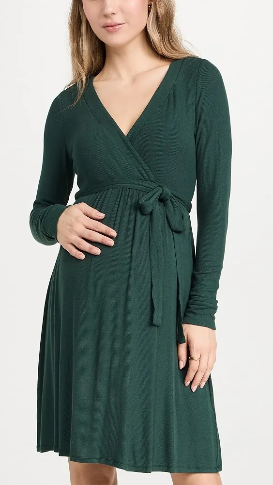 HATCH   The Softest Rib Mini Wrap Dress 