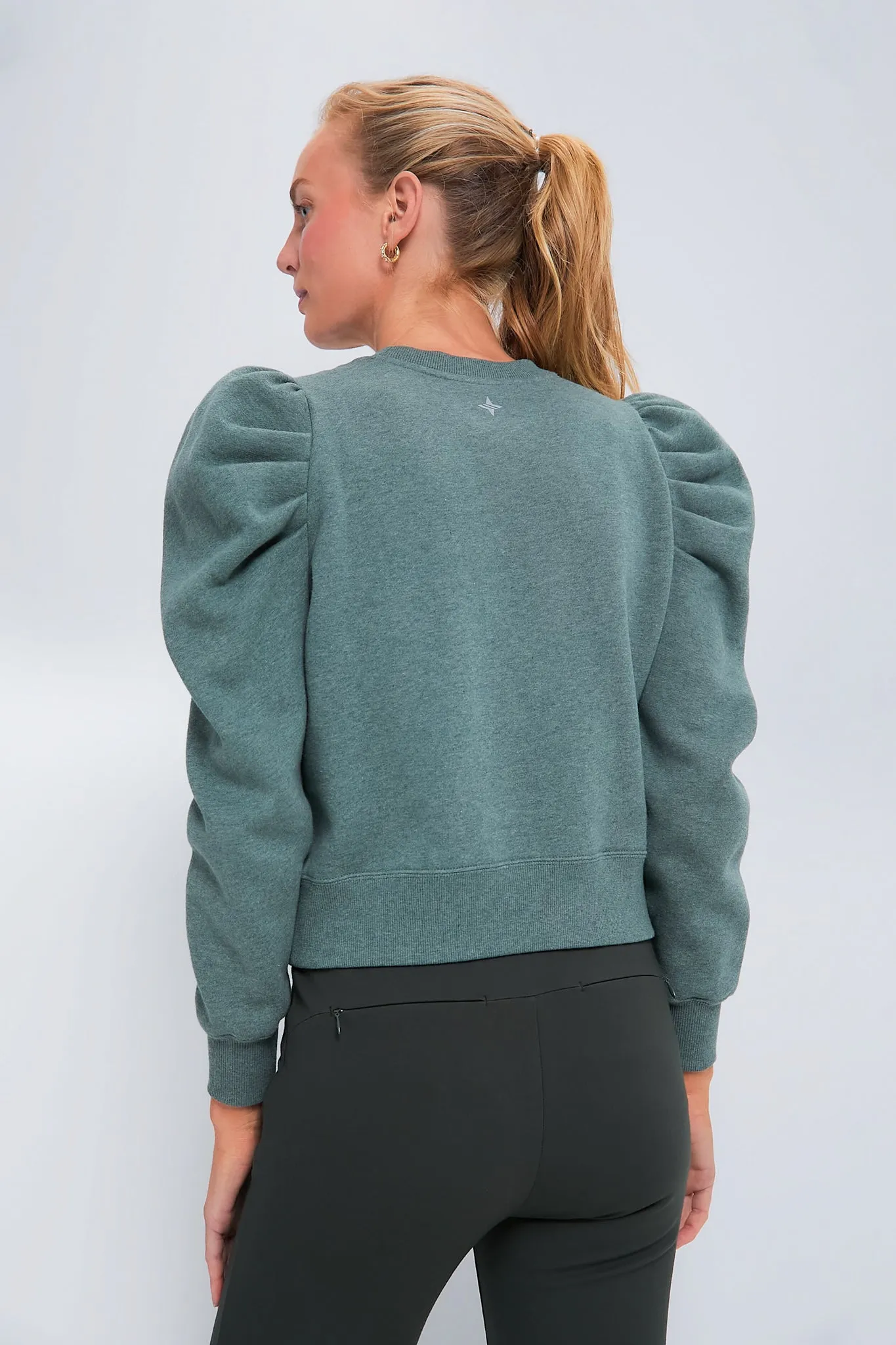 Heathered Green Puff Sleeve Maisie Pullover