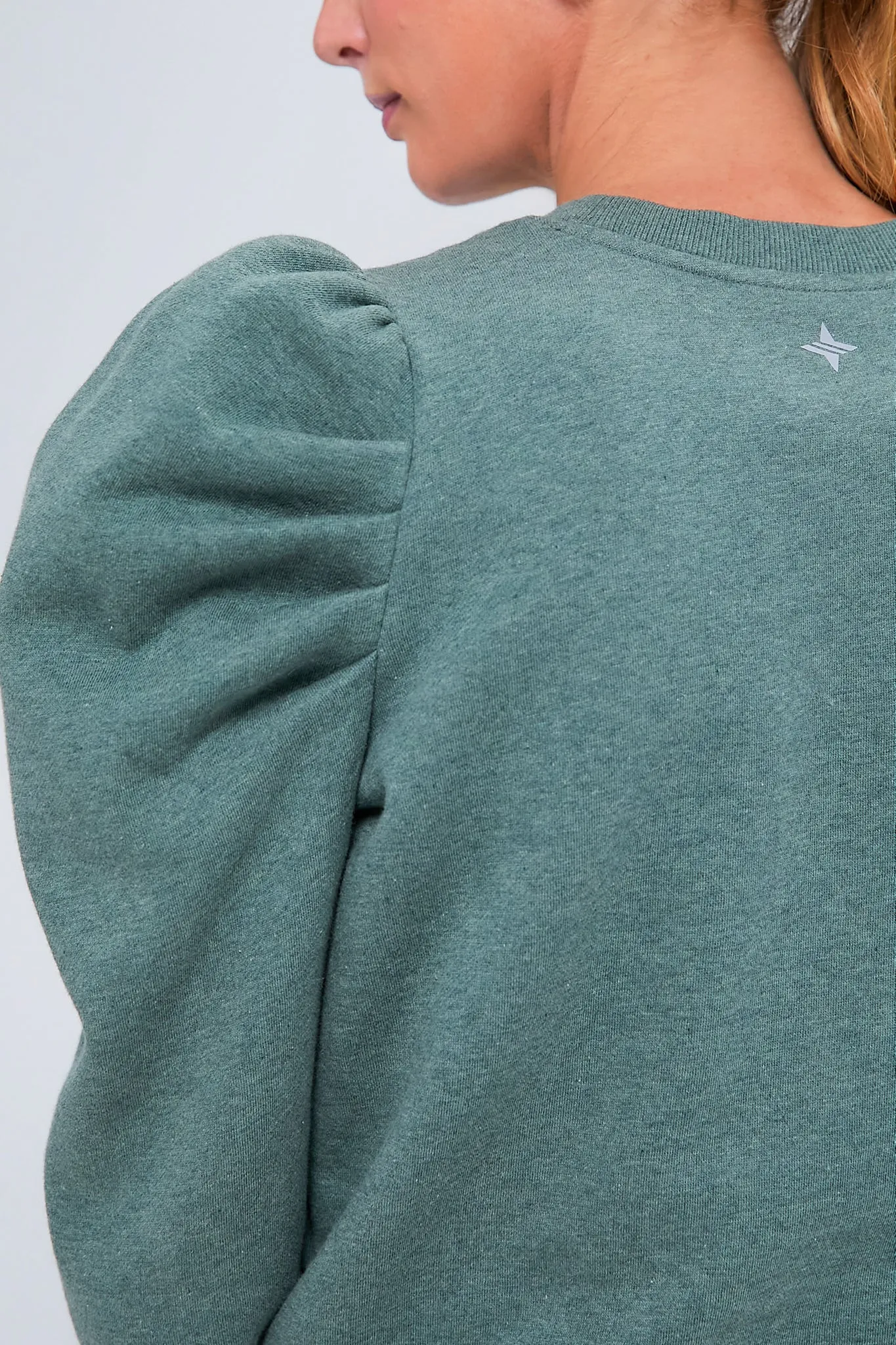 Heathered Green Puff Sleeve Maisie Pullover