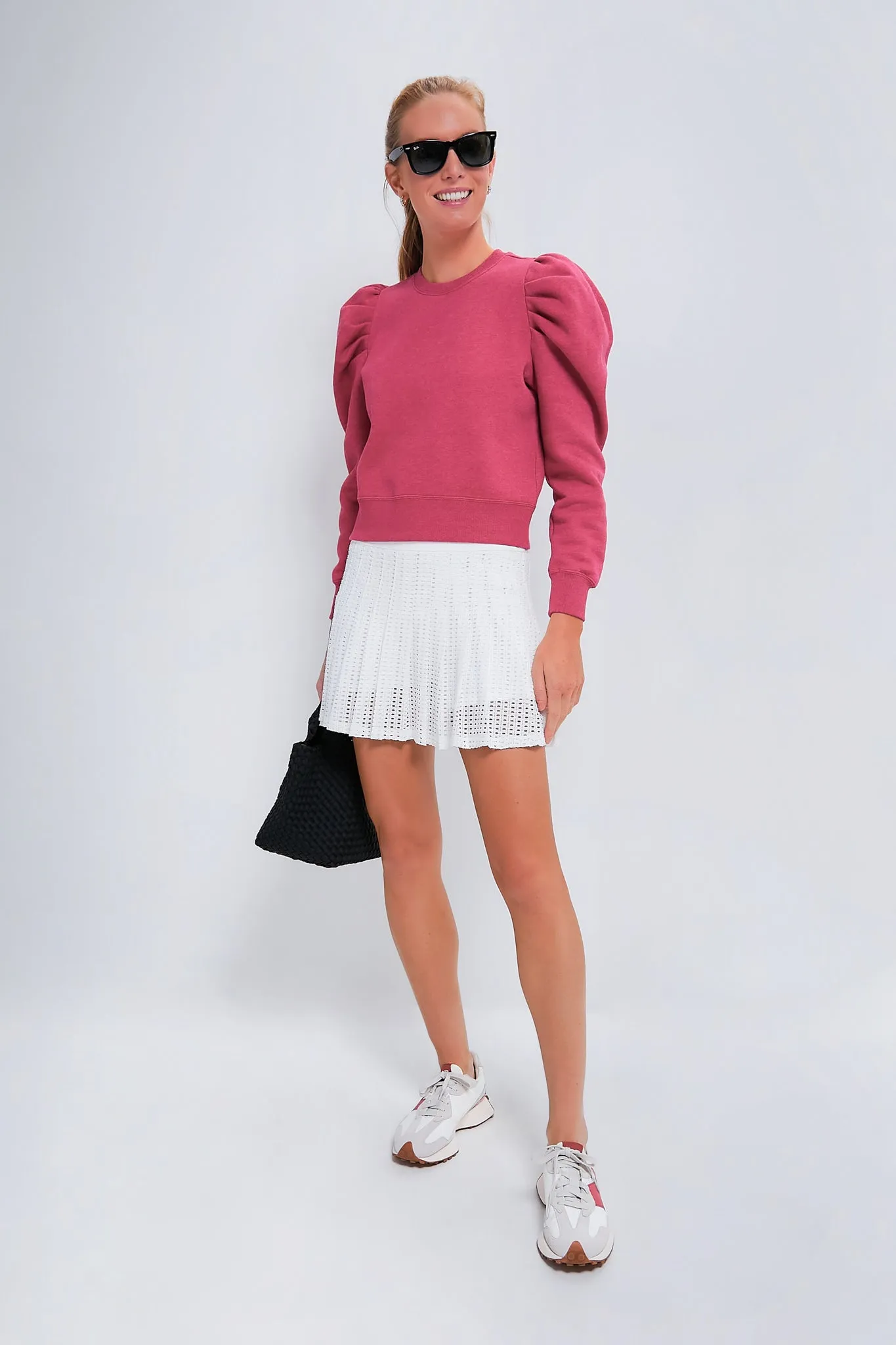 Heathered Pink Puff Sleeve Maisie Pullover